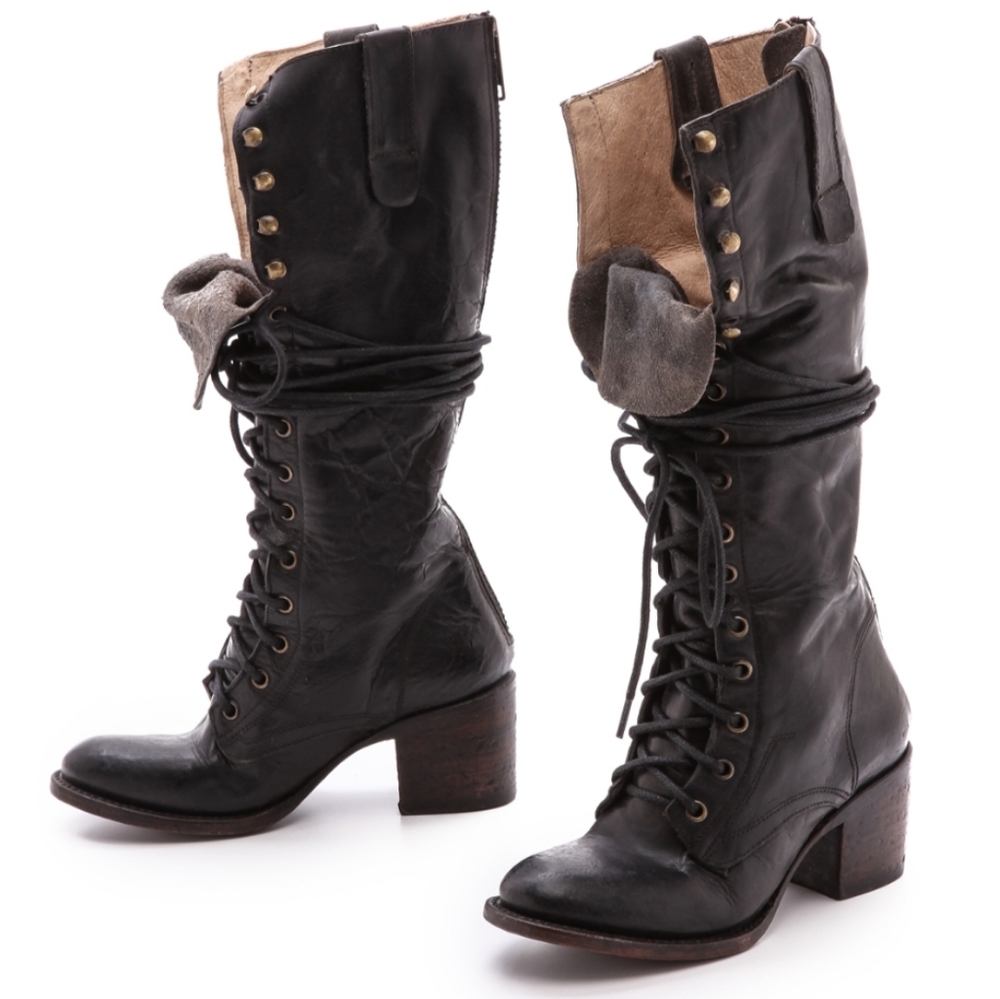 FREEBIRD by STEVEN Grany Leather Lace Up Boots 9